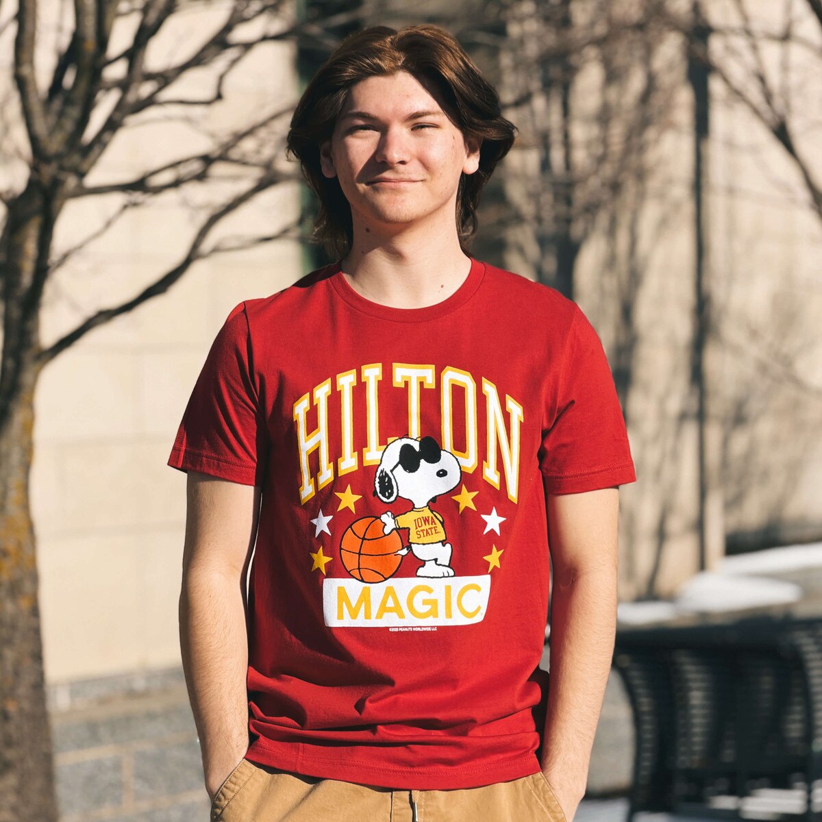 Peanuts & Iowa State Cardinal Hilton Magic T-Shirt